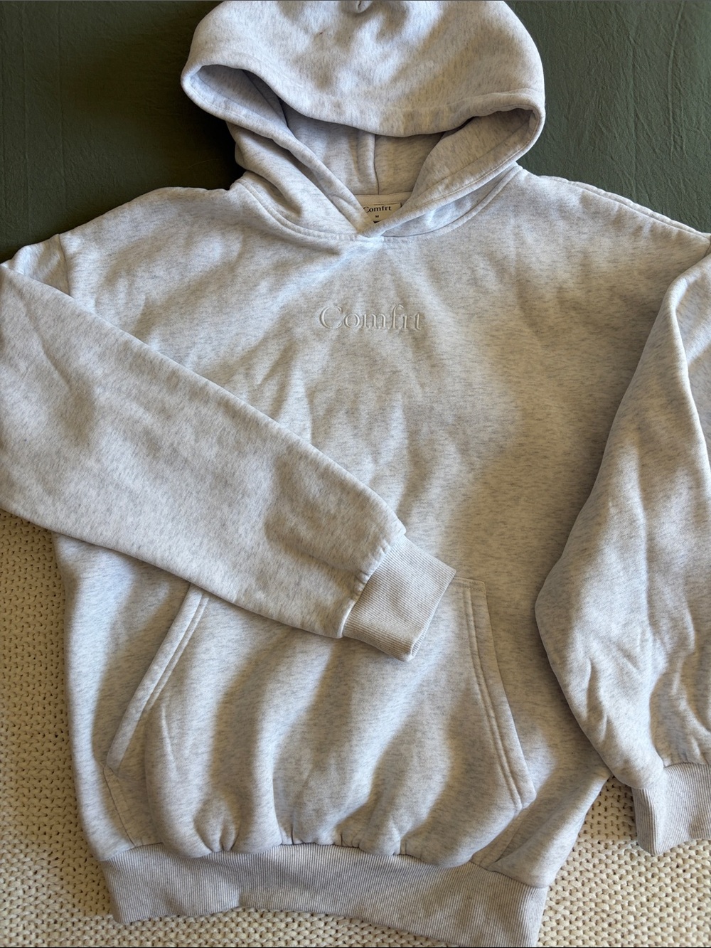 Comfort Embroidered Light Gray Women's Hoodie